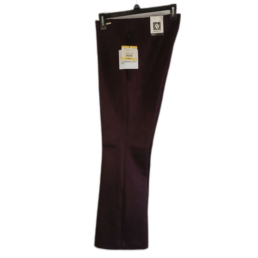 Anne Klein Pants Purple Trousers High Rise Flare NWT Sz M Career Academia Preppy
